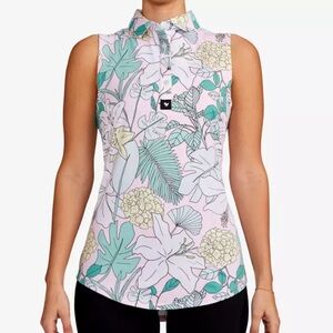 BAD BIRDIE Sleeveless Polo Women’s Top The Gardens UPF 50+ Size XL | NWT